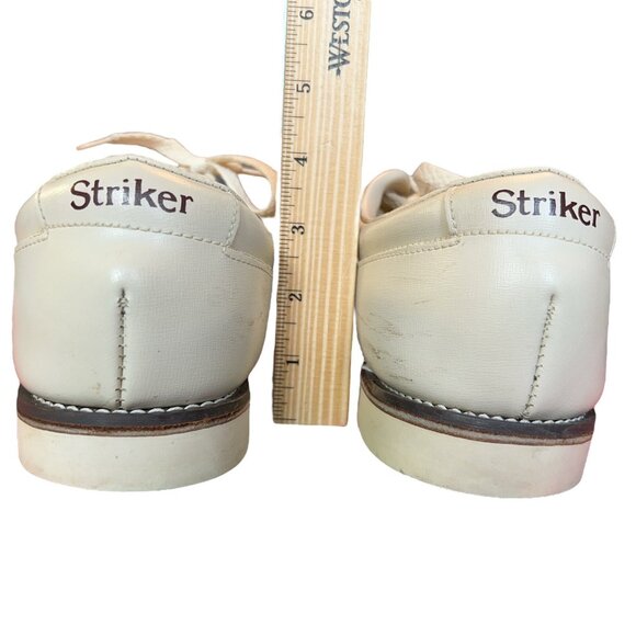 Vintage Striker Beige Split Toe Bowling Shoes Mens Size 10 Rockabilly Steampunk - Picture 10 of 15